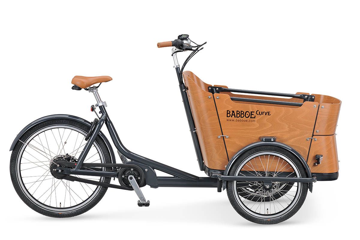 Babboe Curve M – Vélo cargo électrique familial 3 roues