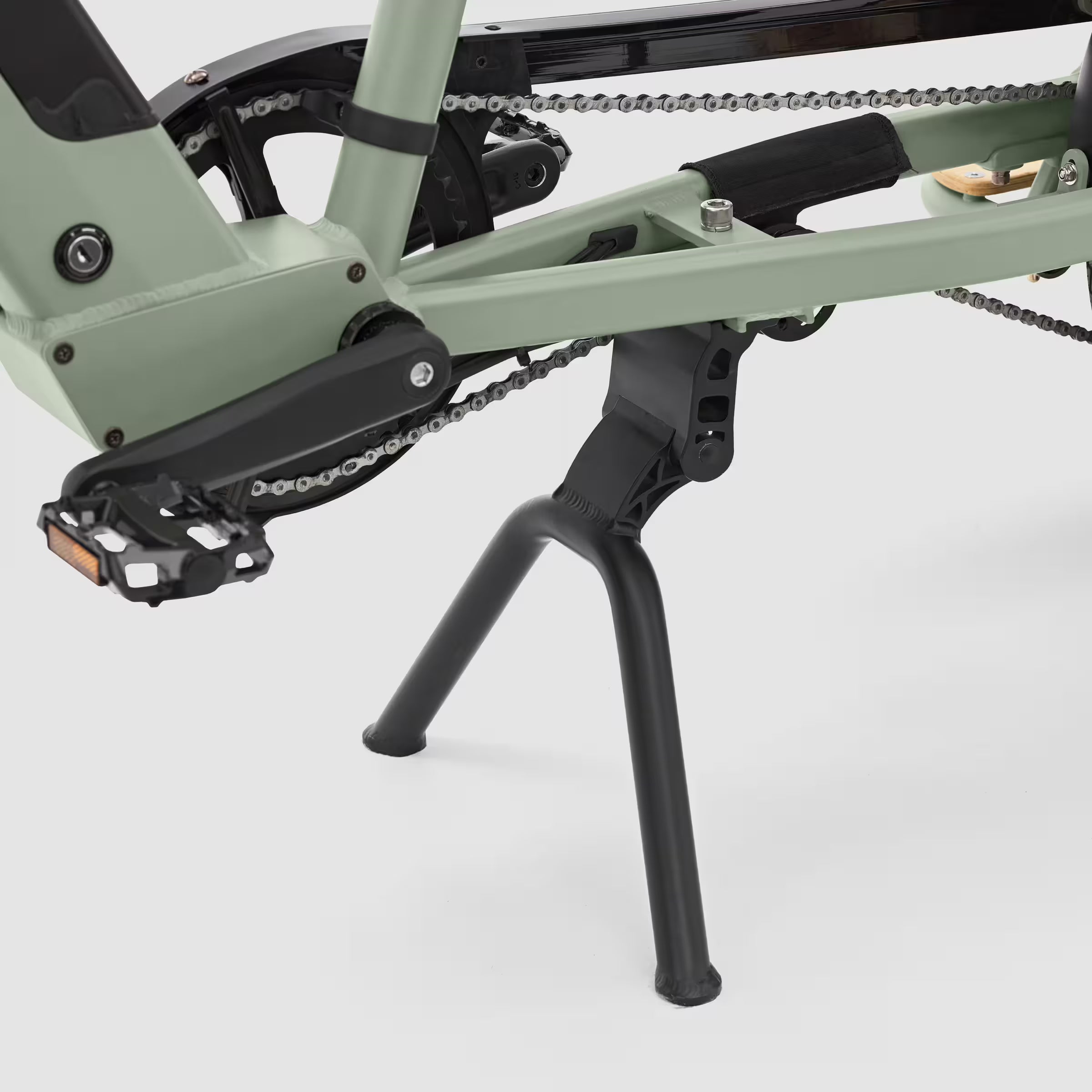 BTWIN R500E – Vélo Cargo Électrique Longtail (Vert Sauge)